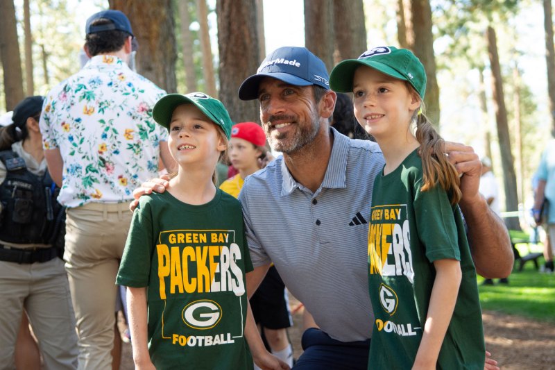 Aaron Rodgers greets fans at the ACC Celebrity Golf Championship presented by 25-year title sponsor, American Century Investments in S. Lake Tahoe, NV.