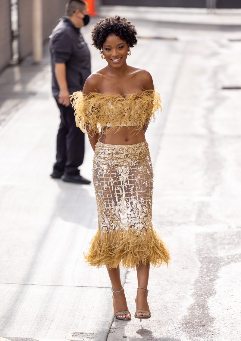Keke Palmer Gold Sheer Outfit