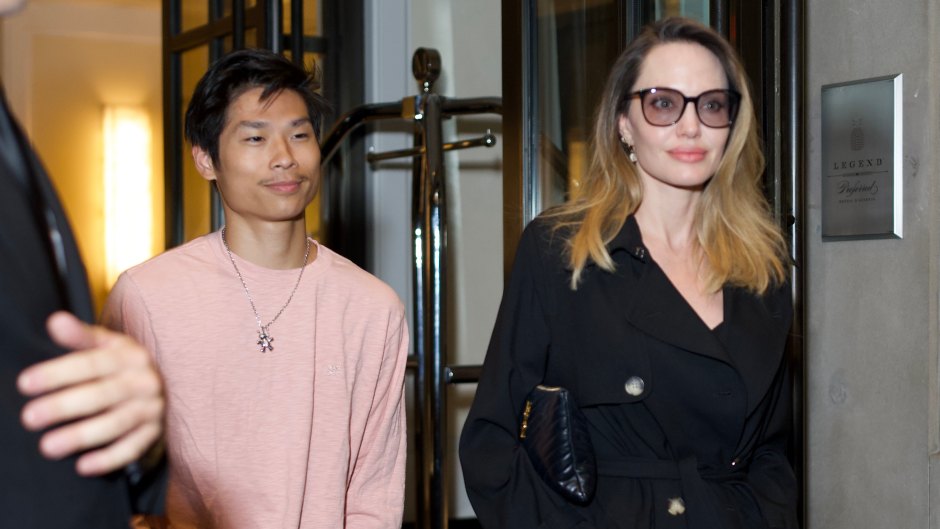 Pax Jolie-Pitt and his mother Angelina Jolie leaving their New York City hotel together