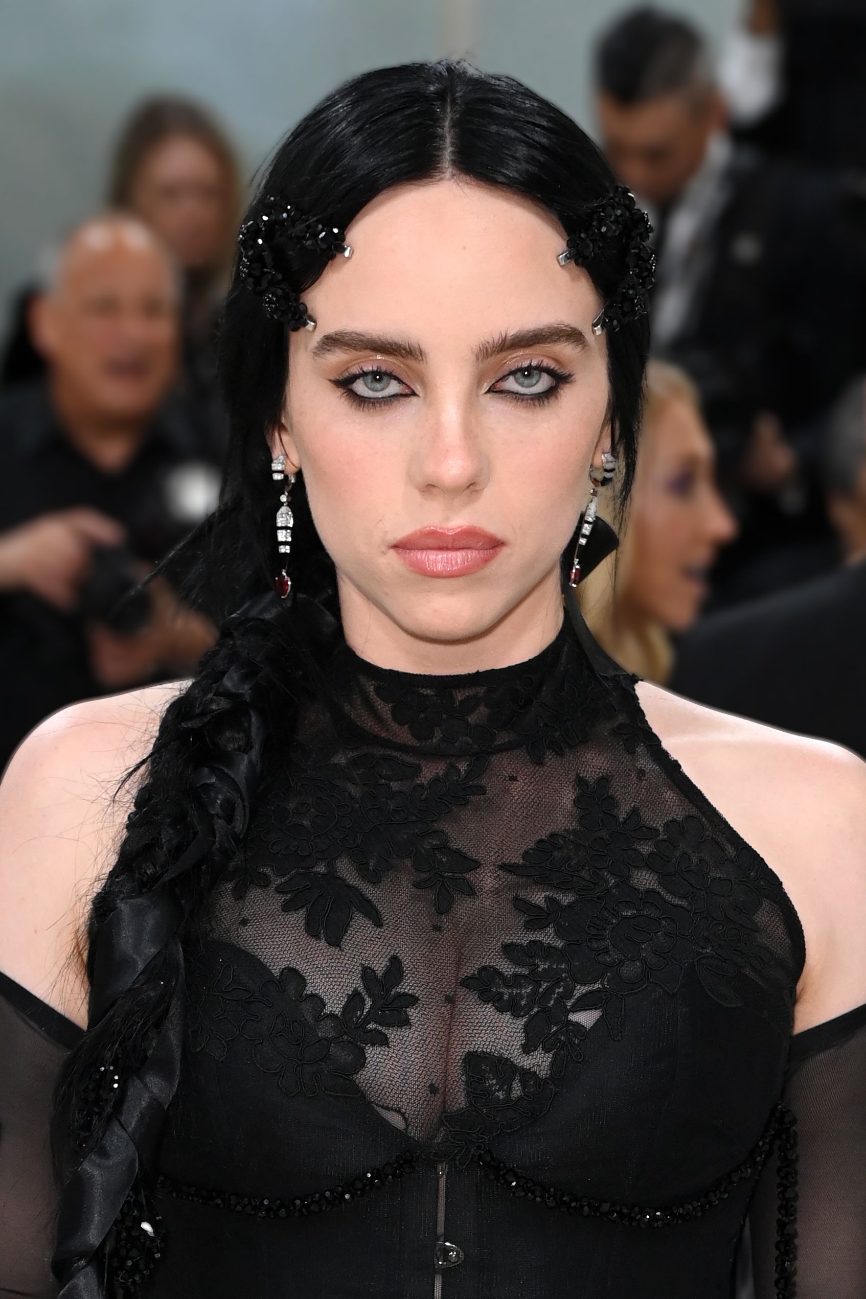 Billie Eilish posing at Met Gala