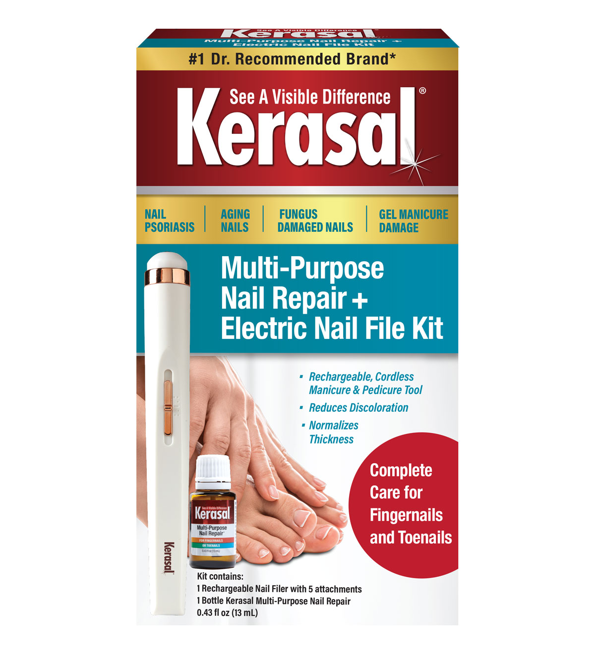GetUSCart- Kerasal Multi-Purpose Nail Repair, Nail Solution for Discolored  and Damaged Nails, 0.43 fl oz