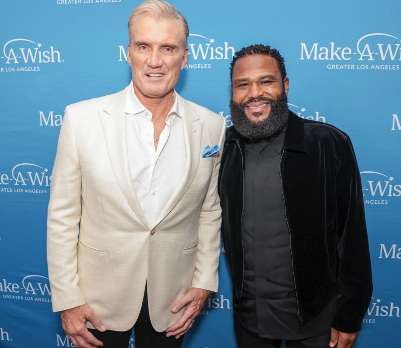 Dolh Lundgren and Anthony Anderson at the Wish Gala 2023 at Fairmont Century Plaza