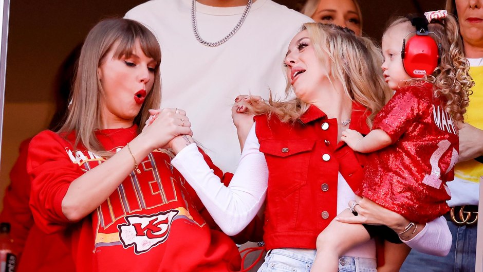 Taylor Swift and Brittany Mahomes Perform Choreographed Handshake in Suite at Chiefs Game Together