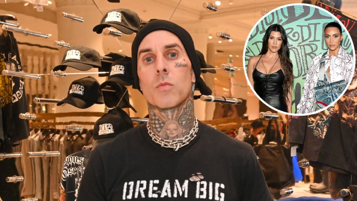 Travis Barker, Kourtney and Kim Kardashian