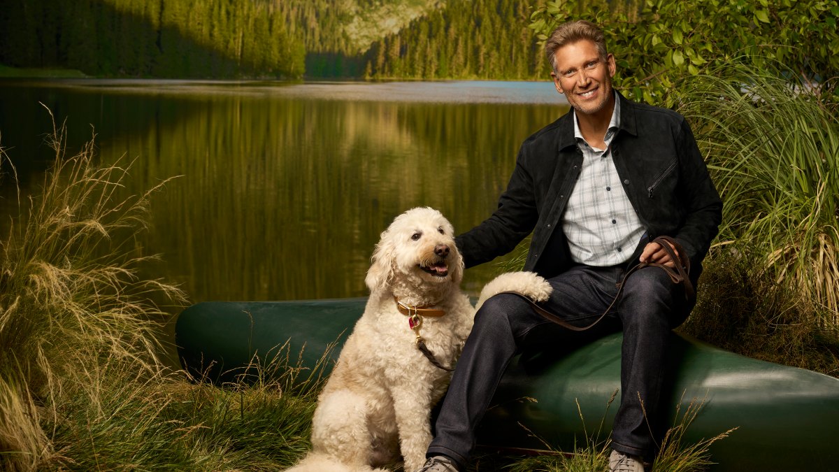 'Golden Bachelor' star Gerry Turner posing wit his dog in an ABC promo photo. Gerry promised fans a shocking season finale.