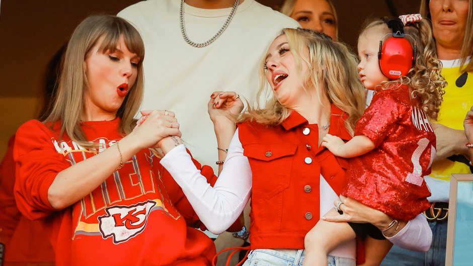 Brittany Mahomes and Taylor Swift were seen enjoying one another at a KC Chiefs game. Brittany recently announced her collaboration with Kim Kardashian's line, SKIMS, angering Taylor's fans.