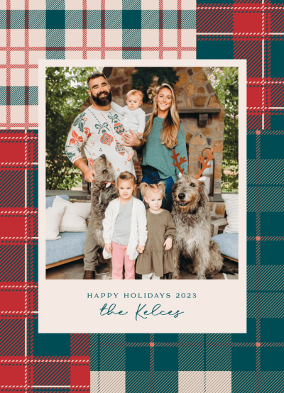 jason kelce shares family holiday card after travis duet
