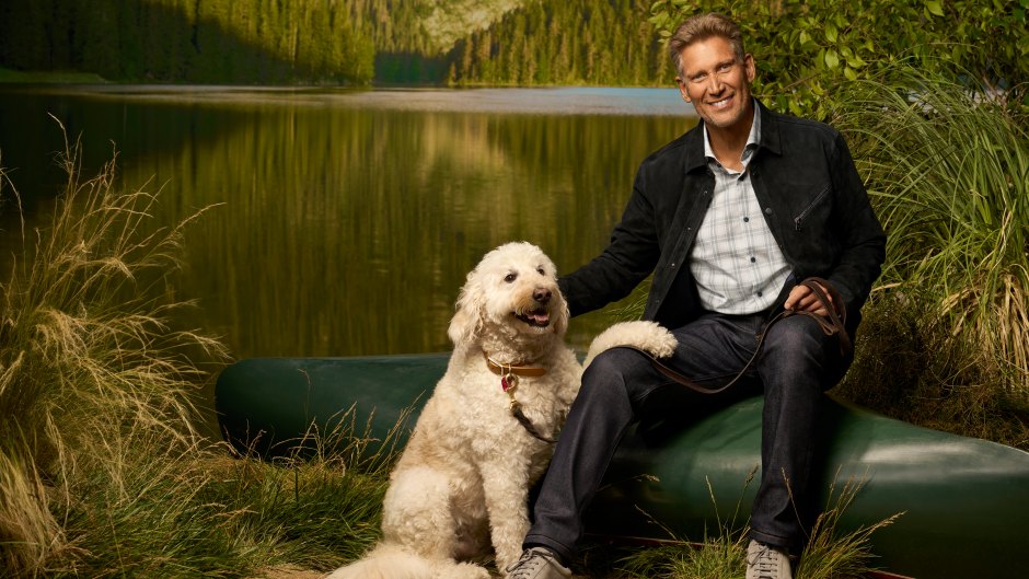 Gerry Turner poses next to his dog for a promo pic