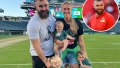 Jason Kelce, Kylie Kelce and their daughters and Travis Kelce