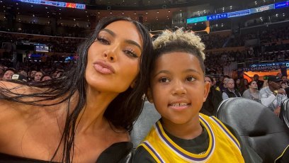 Kim Kardashian’s Son Saint West Sits Courtside on 8th Birthday