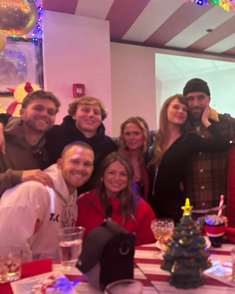 taylor swift travis kelce pda christmas party photos
