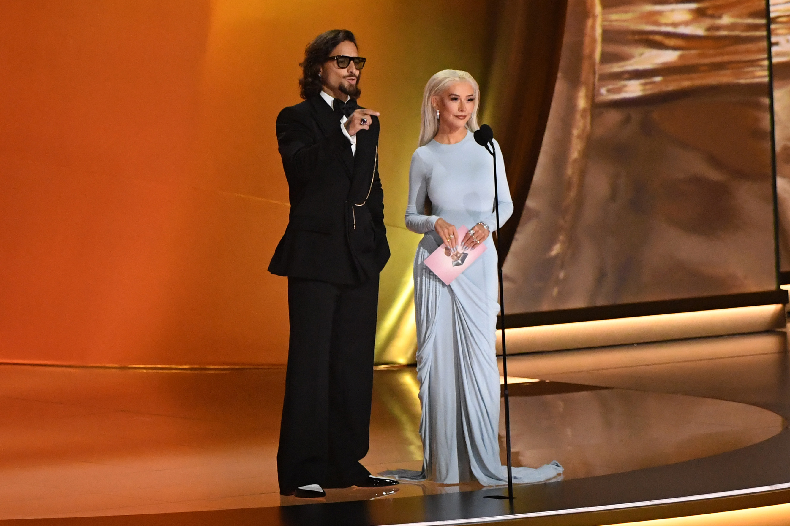 Christina Aguilera on stage at Grammys 2024