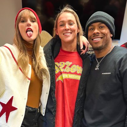 Travis Kelce's Childhood Friend Aric Jones Hangs With Taylor Swift and Kylie Kelce at Playoff Game