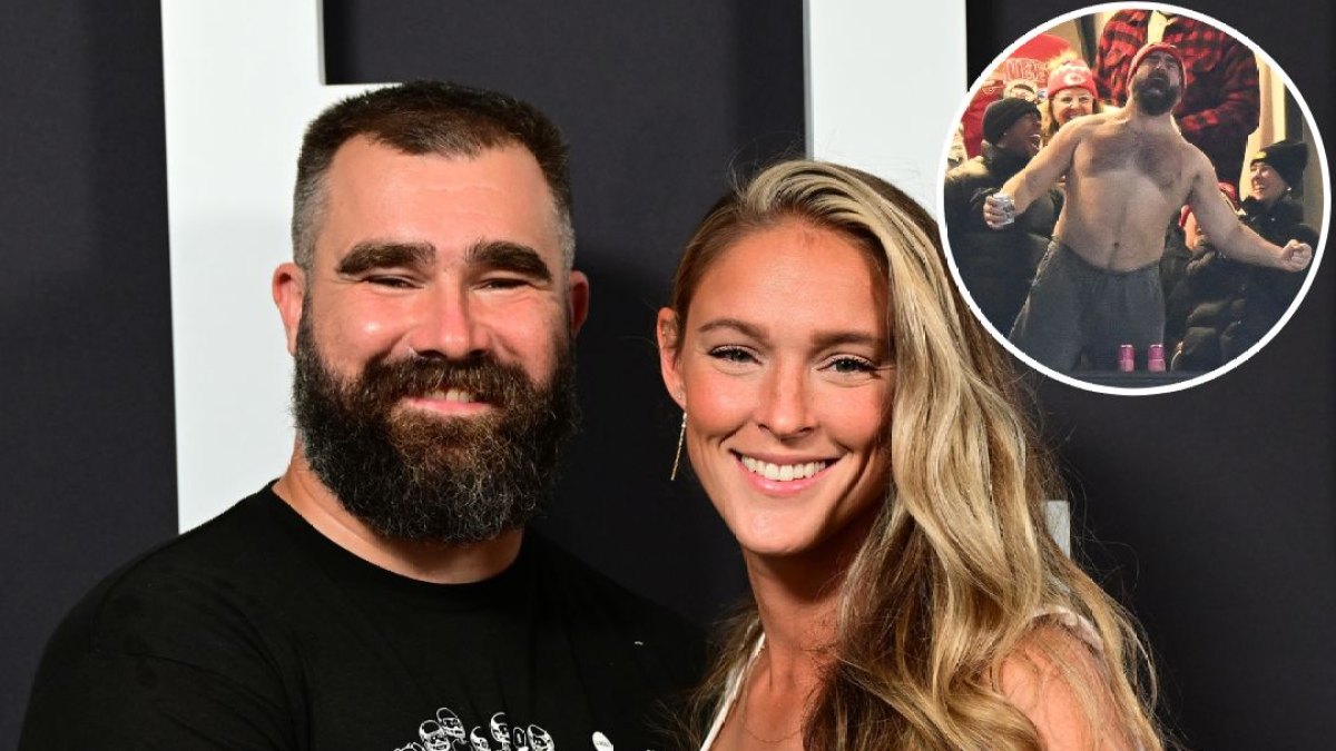 Kylie Kelce Jokes About Jason Not Asking Her 'Permission' for Shirtless Celebration at Chiefs Game