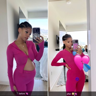 Halle Bailey Shows Before and After Pregnancy Photos