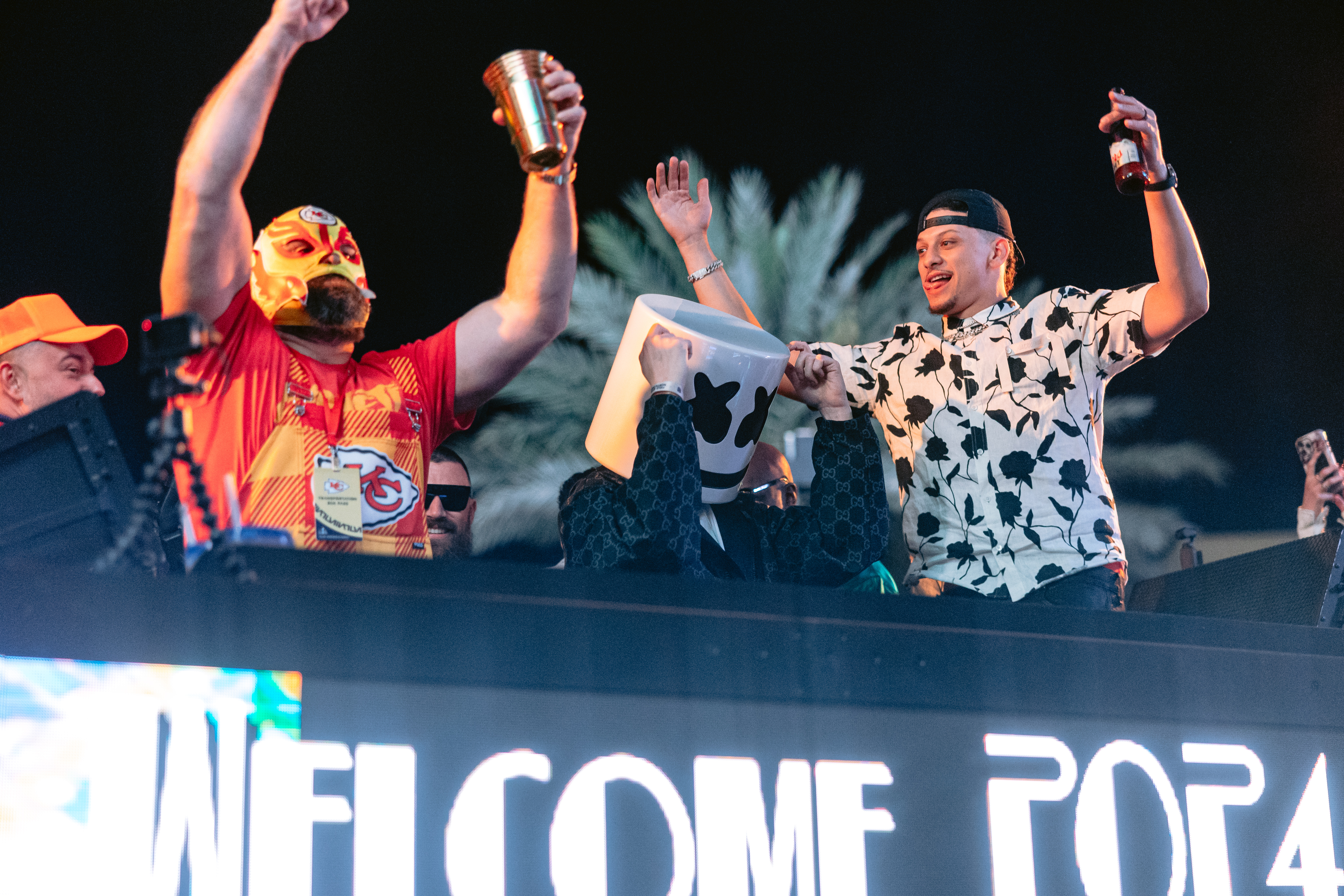 Jason Kelce and Patrick Mahomes at Super Bowl After Party