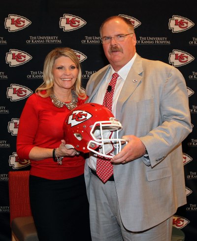 Andy Reid and wife Tammy pose for a photo.