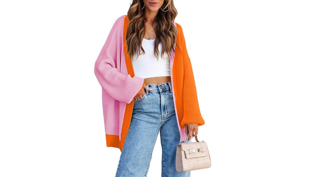 Coffee Date Color Block Cardigan main image 0
