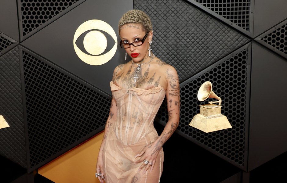Doja Cat in See-Through Dress at 2024 Grammy Awards: Photos