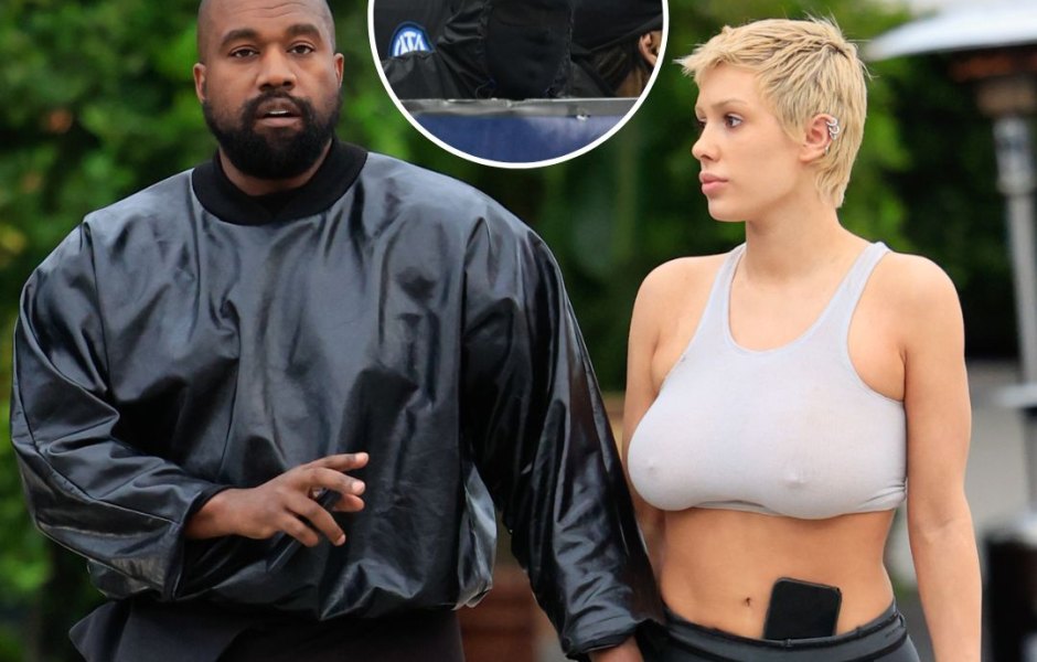 Kanye West and Wife Bianca Censori Match in All Black Fits at Soccer Game in Italy