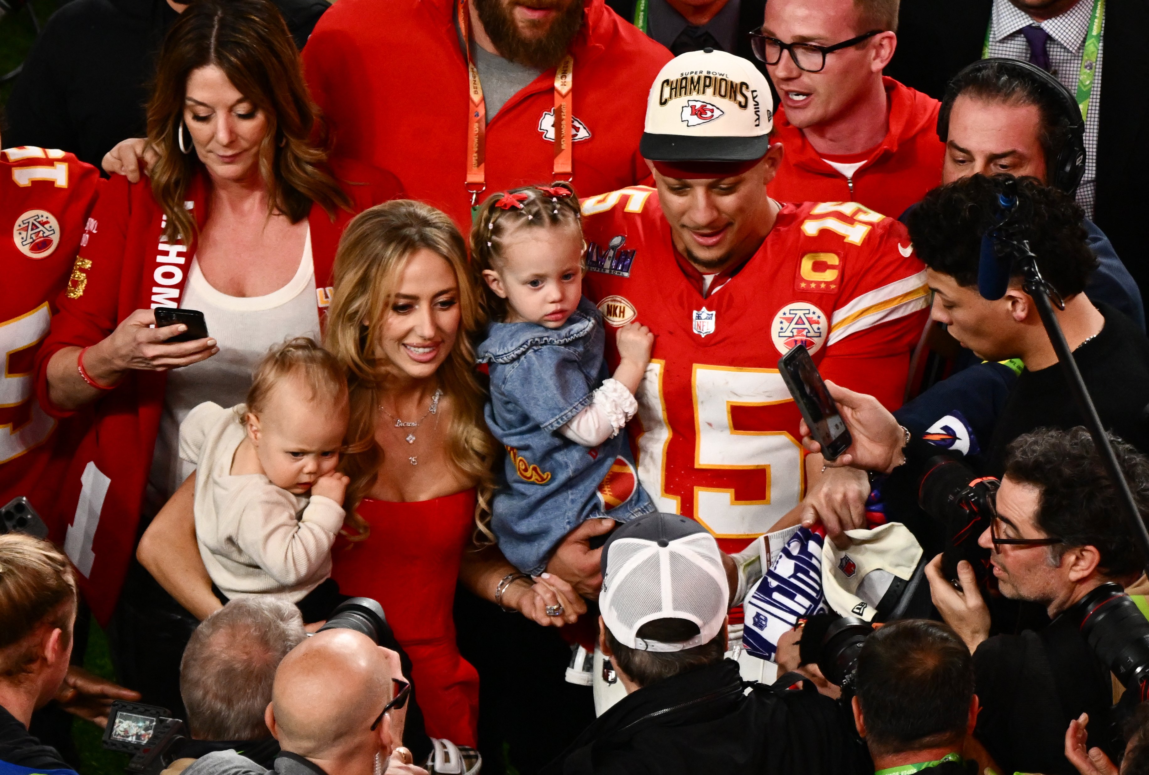 Patrick, Brittany Mahomes Celebrate Chiefs Win at Super Bowl | Life & Style
