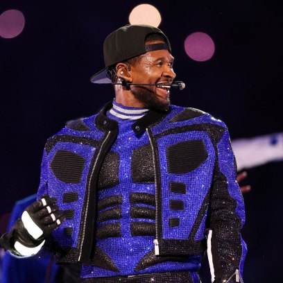 Usher on stage during his Super Bowl 2024 Halftime Show