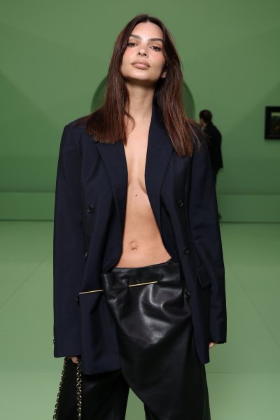 Emily Ratajkowski Is Braless in Sheer Dress at Oscars Party