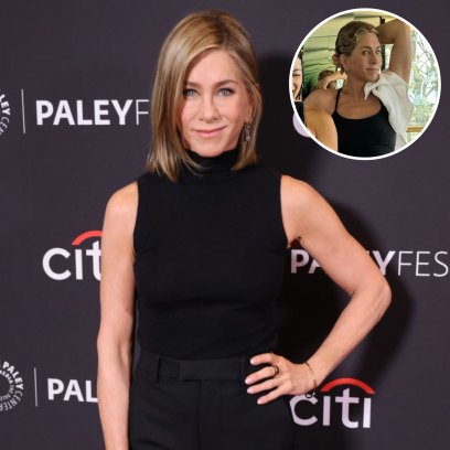 Jennifer Aniston Flaunts Toned Abs in Crop Top in Workout Photo