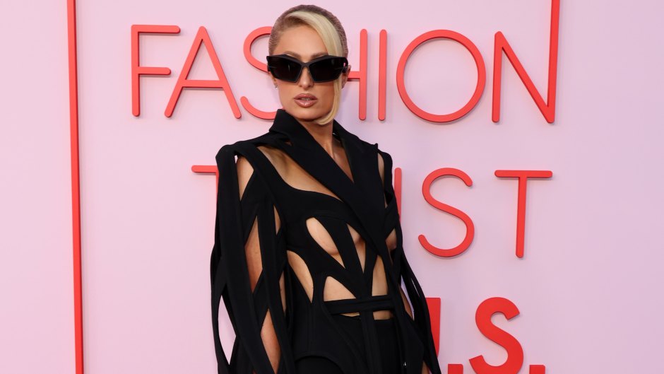 Paris Hilton Bares Chest in Blazer at Fashion Trust Awards