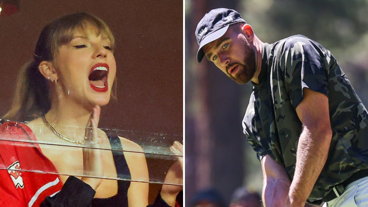 taylor swift cheers for travis kelce on golf course
