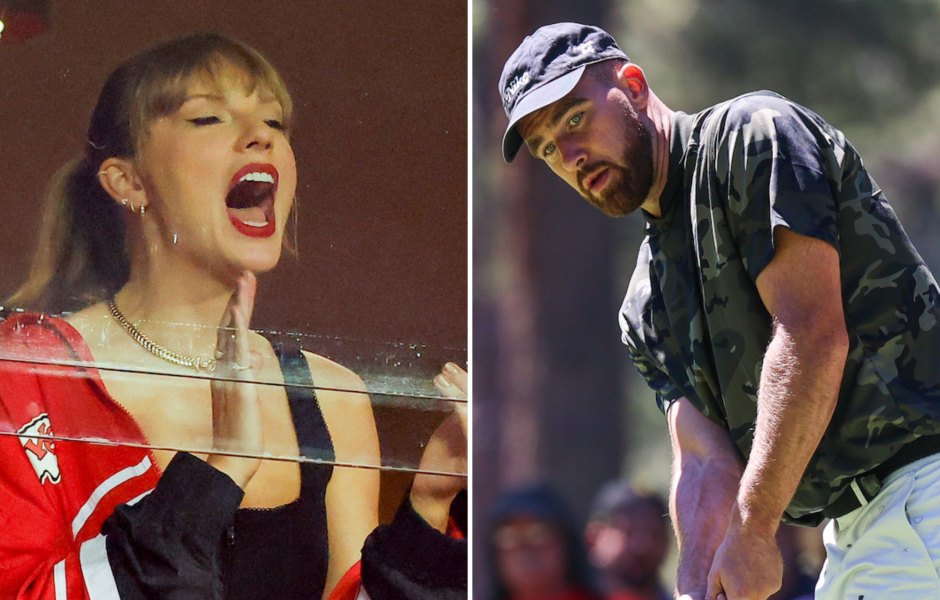 taylor swift cheers for travis kelce on golf course