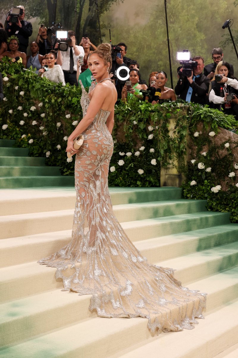 Jennifer Lopez Goes Sheer on 2024 Met Gala Red Carpet Without Ben