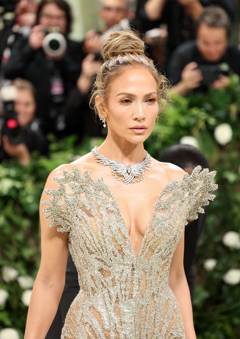 Jennifer Lopez Goes Sheer on 2024 Met Gala Red Carpet Without Ben