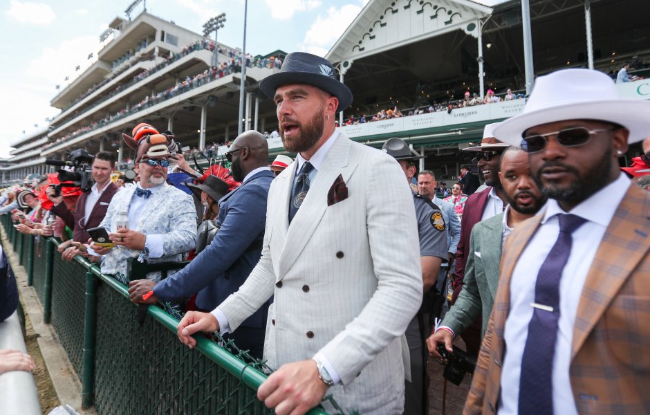 Travis Kelce at the 2024 Kentucky Derby Without Taylor Swift