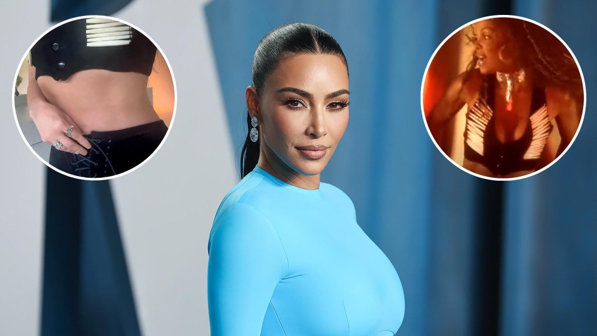 Kim Kardashian Wears Janet Jackson's Iconic If Video Costume to Concert After Buying It at Auction