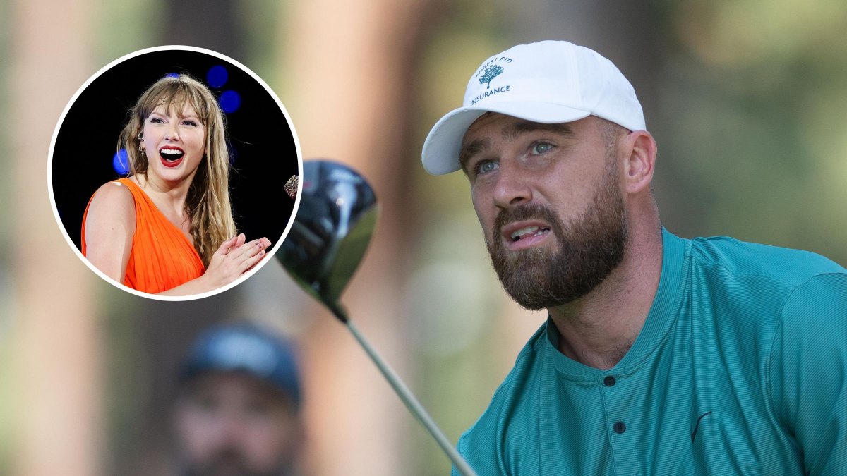 Travis Kelce Dances to Girlfriend Taylor Swift’s ‘Shake It Off’ During Charity Golf Tournament