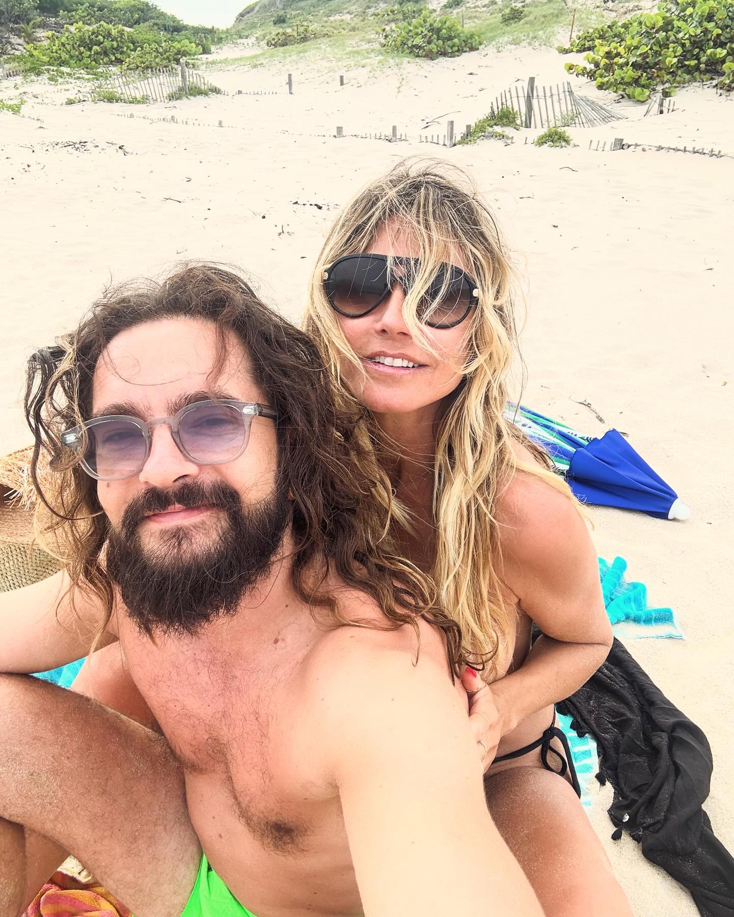 Heidi Klum Celebrates Anniversary With Husband Tom Kaulitz by Posting Topless Beach Photos