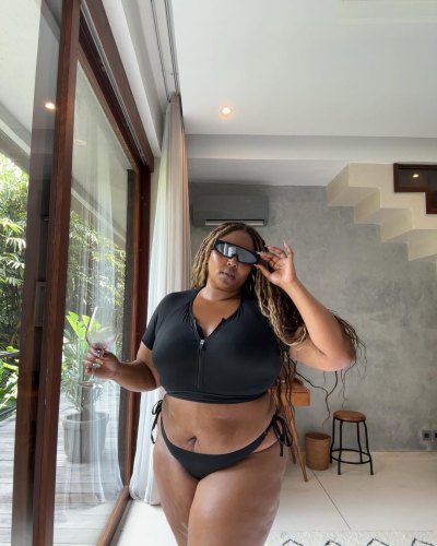 Lizzo Flaunts Curves in Black Bikini in Bali During 'Gap Year'