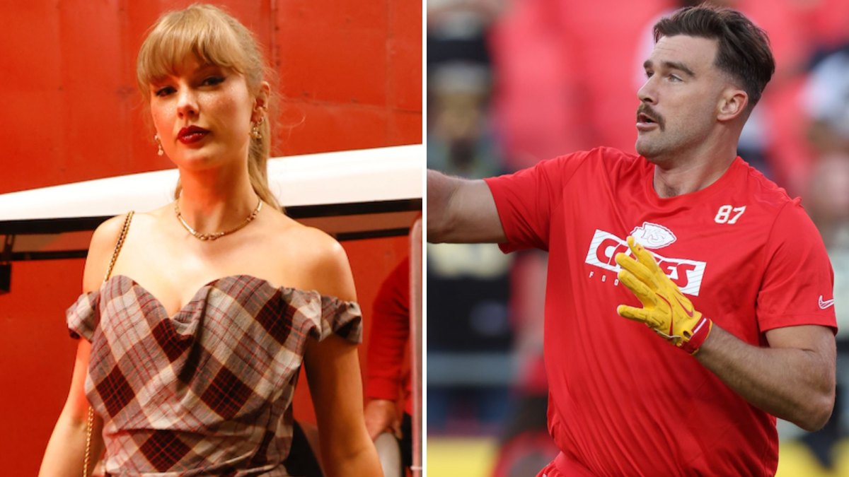 Taylor Swift and Travis Kelce Kiss in Front of Their Dads
