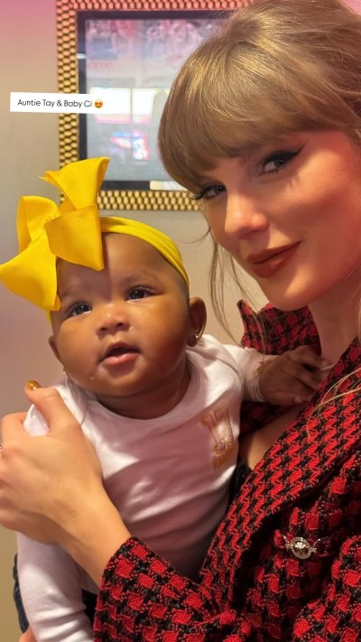 Taylor Swift Holds Chiefs WAG Chariah Gordon's Baby in Sweet Photo From Game Day: 'Auntie Tay'