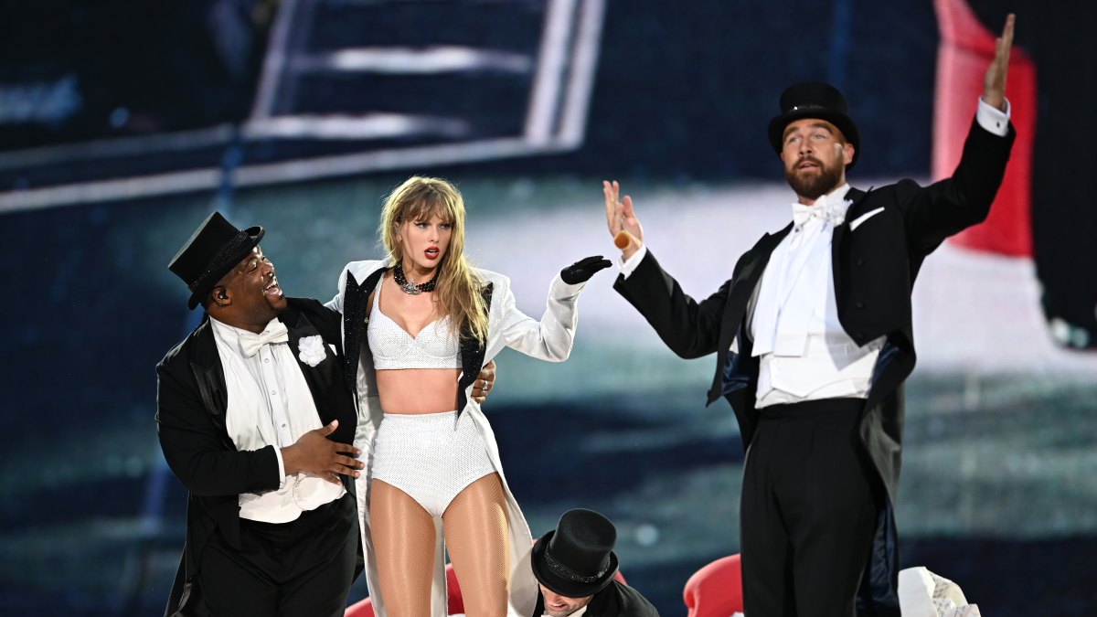 Travis Kelce Wore Eras Tour Tuxedo to Taylor Swift's Birthday Party