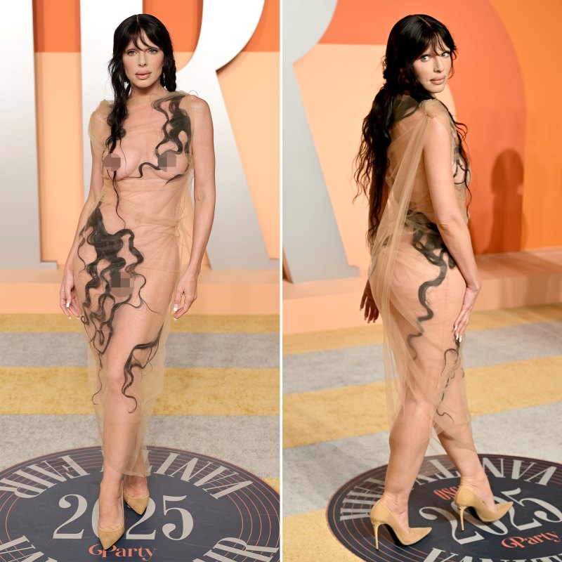 Stars in Sheer Outfits at 2025 Vanity Fair Oscars Party