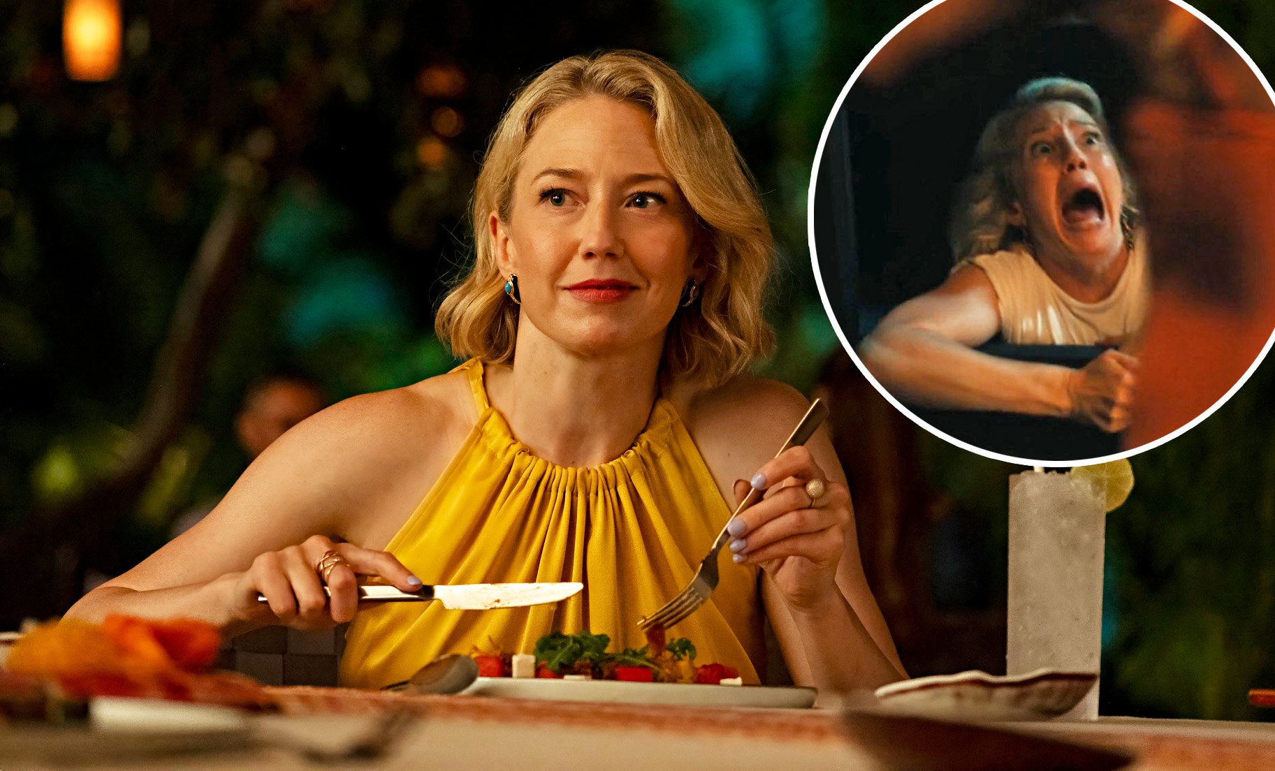 White Lotus' Carrie Coon on 'Humiliating' Hookup and Window Scene