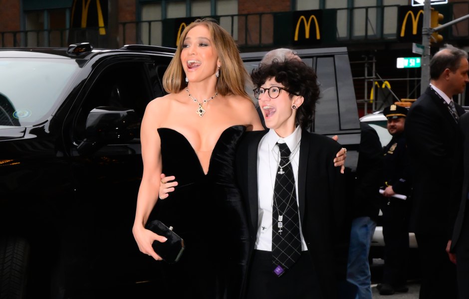 Jennifer Lopez and Child Emme Step Out in Matching Looks for George Clooney's Broadway Debut: Photos
