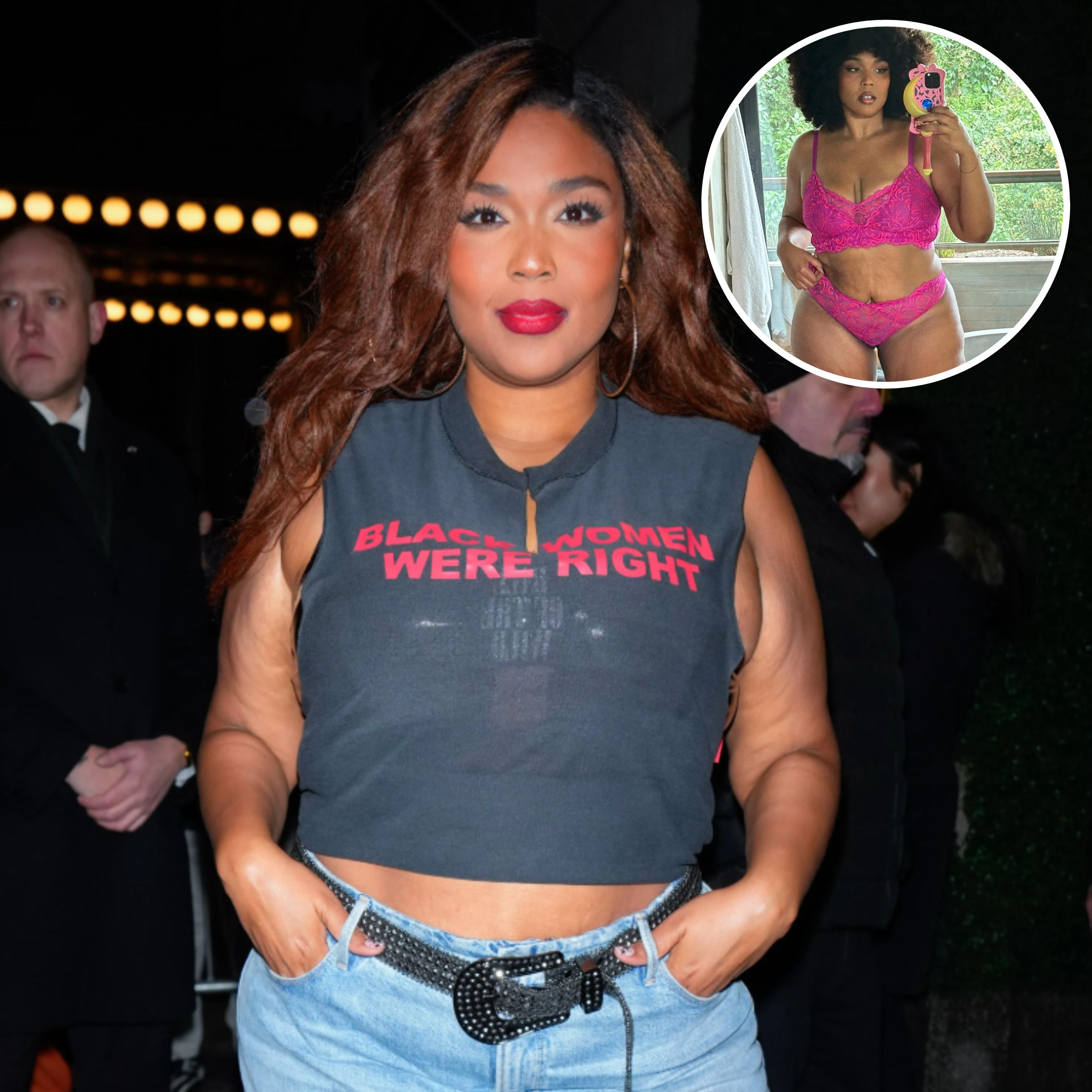 Lizzo Shows Off Weight Loss in Pink Lace Bra and Thong Set Photos 2