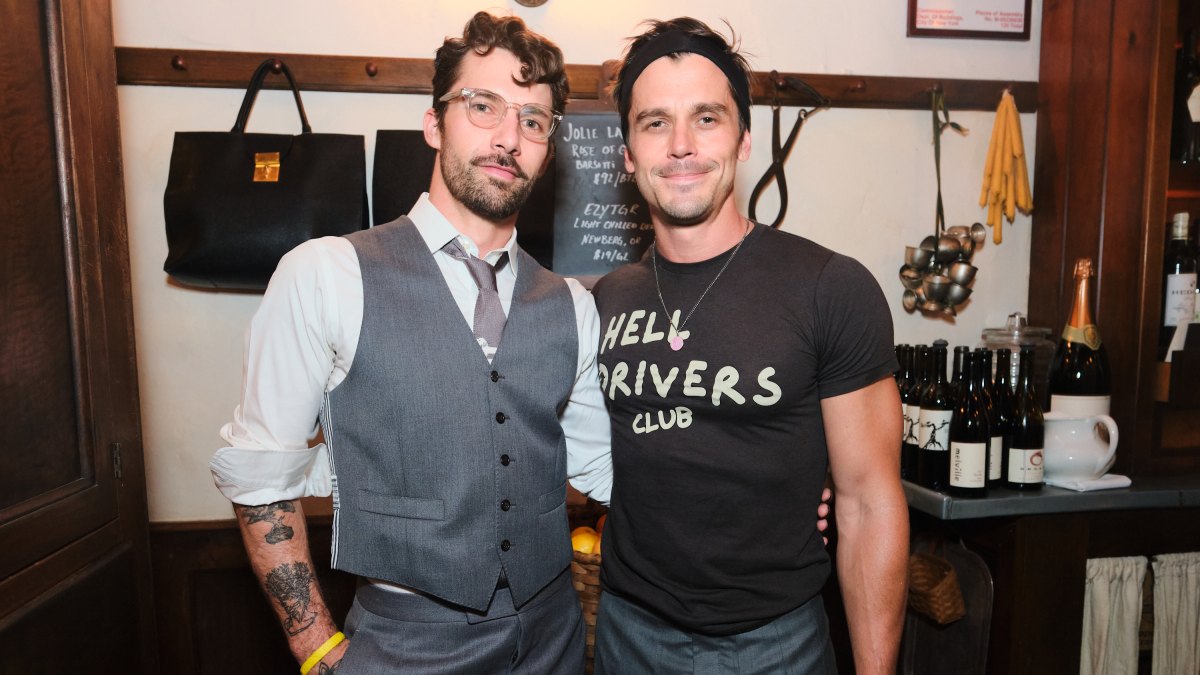 NEW YORK, NEW YORK - JUNE 02: Zacharias Niedzwiecki and Antoni Porowski attend a cocktail party for "Oh Mary!" director Sam Pinkleton hosted by Thom Browne at Commerce Inn on June 02, 2025 in New York City. (Photo by Hatnim Lee/Getty Images)