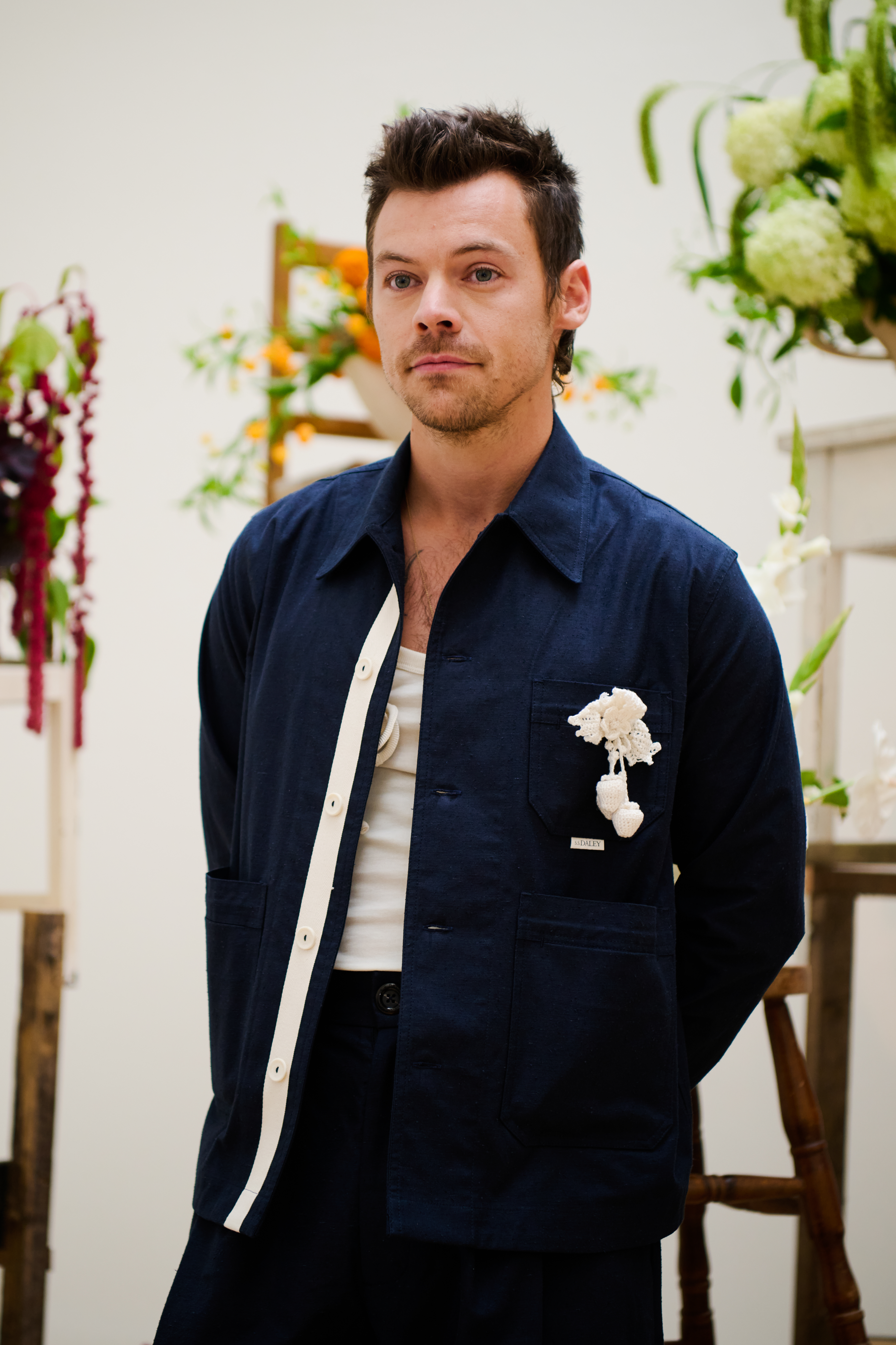 2170907567 Harry Styles at S.S. Daley RTW Spring 2025 as part of London Ready to Wear Fashion Week on September 13, 2024 in London, England. (Photo by Saira MacLeod/WWD via Getty Images)