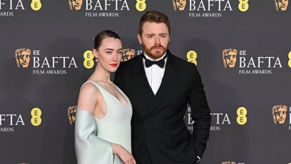 LONDON, ENGLAND - FEBRUARY 16: Saoirse Ronan and Jack Lowden attends the 2025 EE BAFTA Film Awards at The Royal Festival Hall on February 16, 2025 in London, England. (Photo by Stephane Cardinale - Corbis/Corbis via Getty Images)