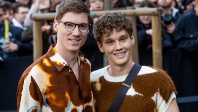 MILAN, ITALY - 2023/01/14: Hunter Doohan and Fielder Jewett are seen at Fendi show during the Milan Fashion Week Menswear Fall/Winter 2023/2024 in Milano. (Photo by Mairo Cinquetti/SOPA Images/LightRocket via Getty Images)