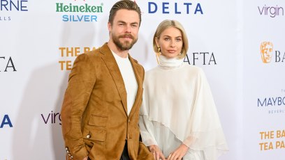 Derek Hough and Julianne Hough at the BAFTA Tea Party held at The Maybourne Beverly Hills on January 13, 2024 in Beverly Hills, California. (Photo by Gilbert Flores/Variety via Getty Images)